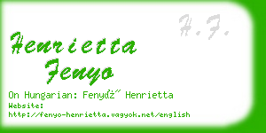 henrietta fenyo business card